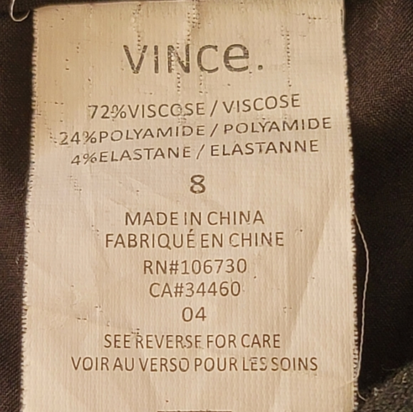 Vince. Pull On Legging Pants. Size 8 - Picture 6 of 8